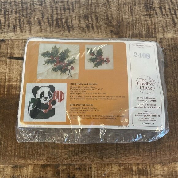 The Creative Circle Cross Stitch #2408 #2408 Holly And Berries, Playful Panda - Picture 2 of 7